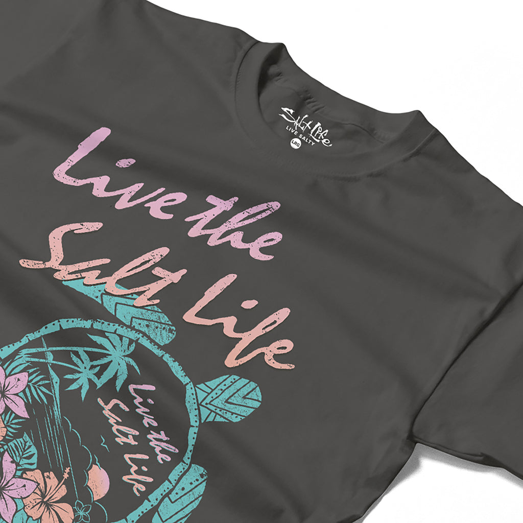 Salt Life Neon Turtle Women's T-Shirt Light Graphite