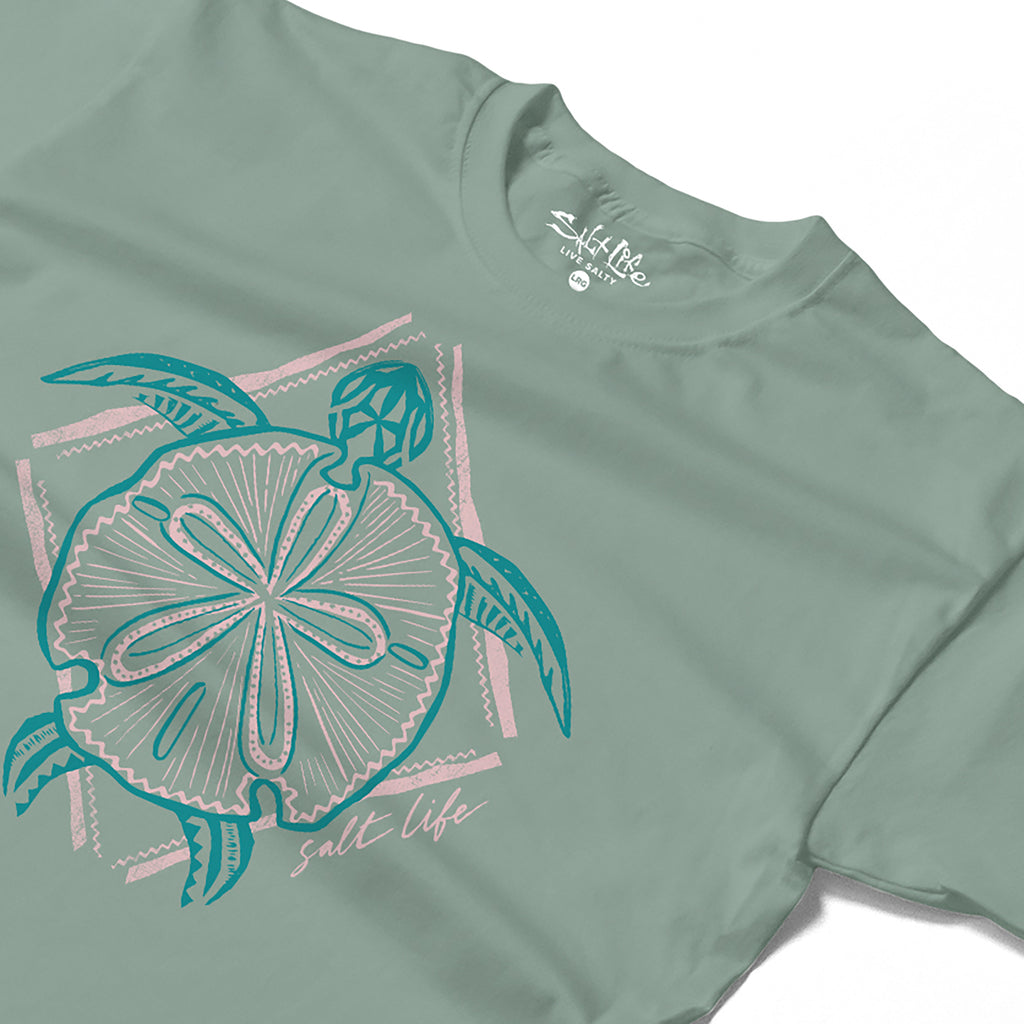 Salt Life Pastel Turtle Women's T-Shirt Sage