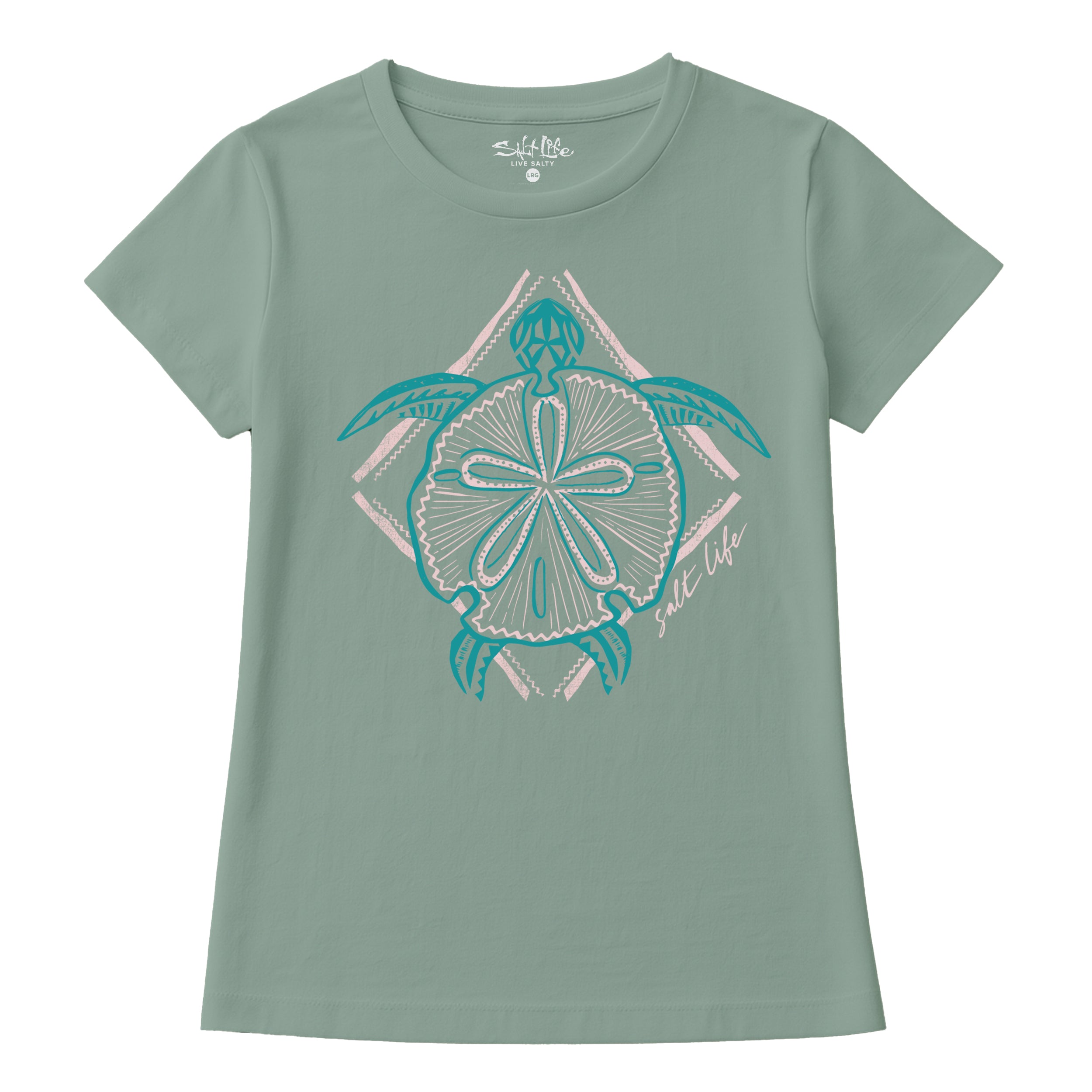 Salt Life Pastel Turtle Women's T-Shirt Sage