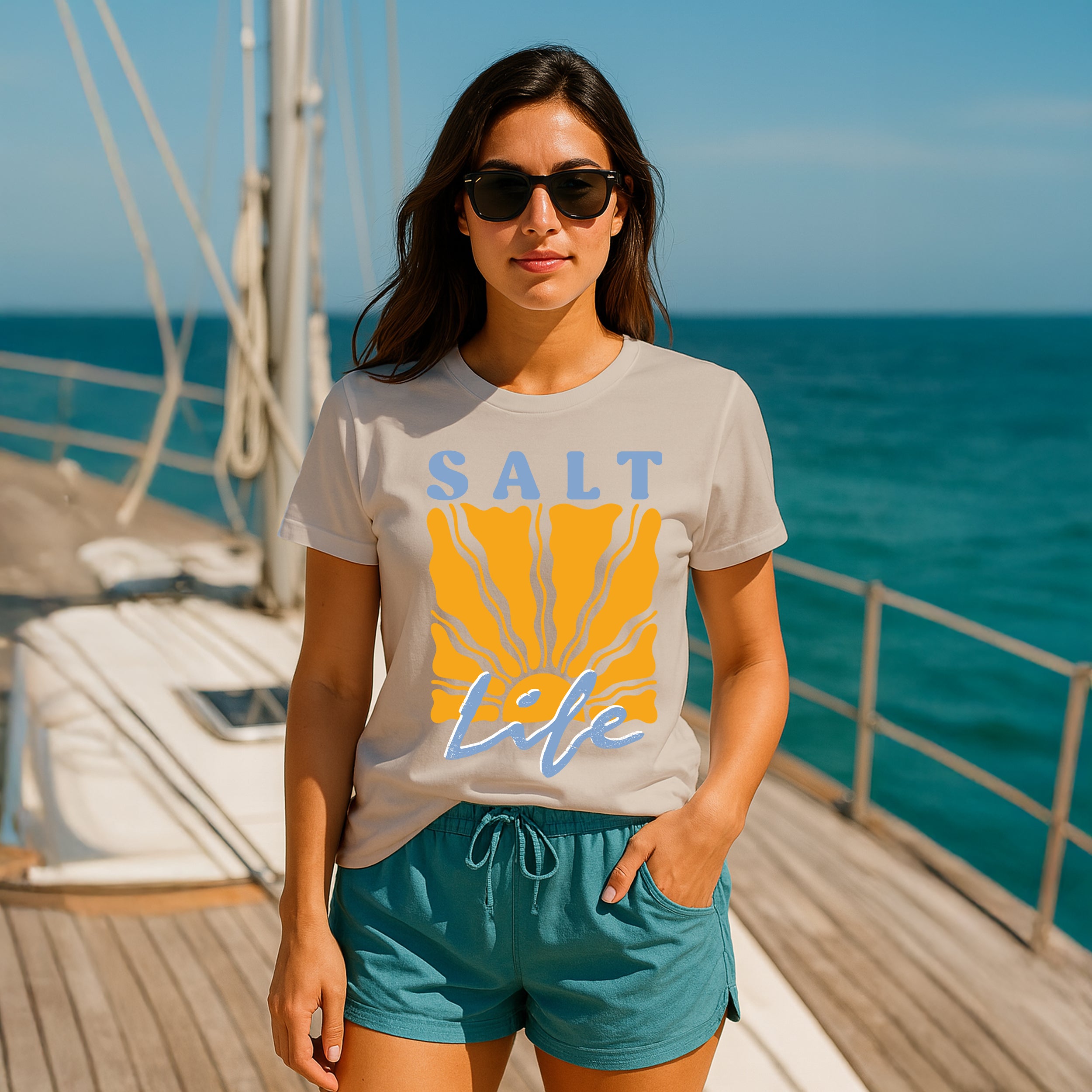Salt Life Sun Burst Women's T-Shirt Natural