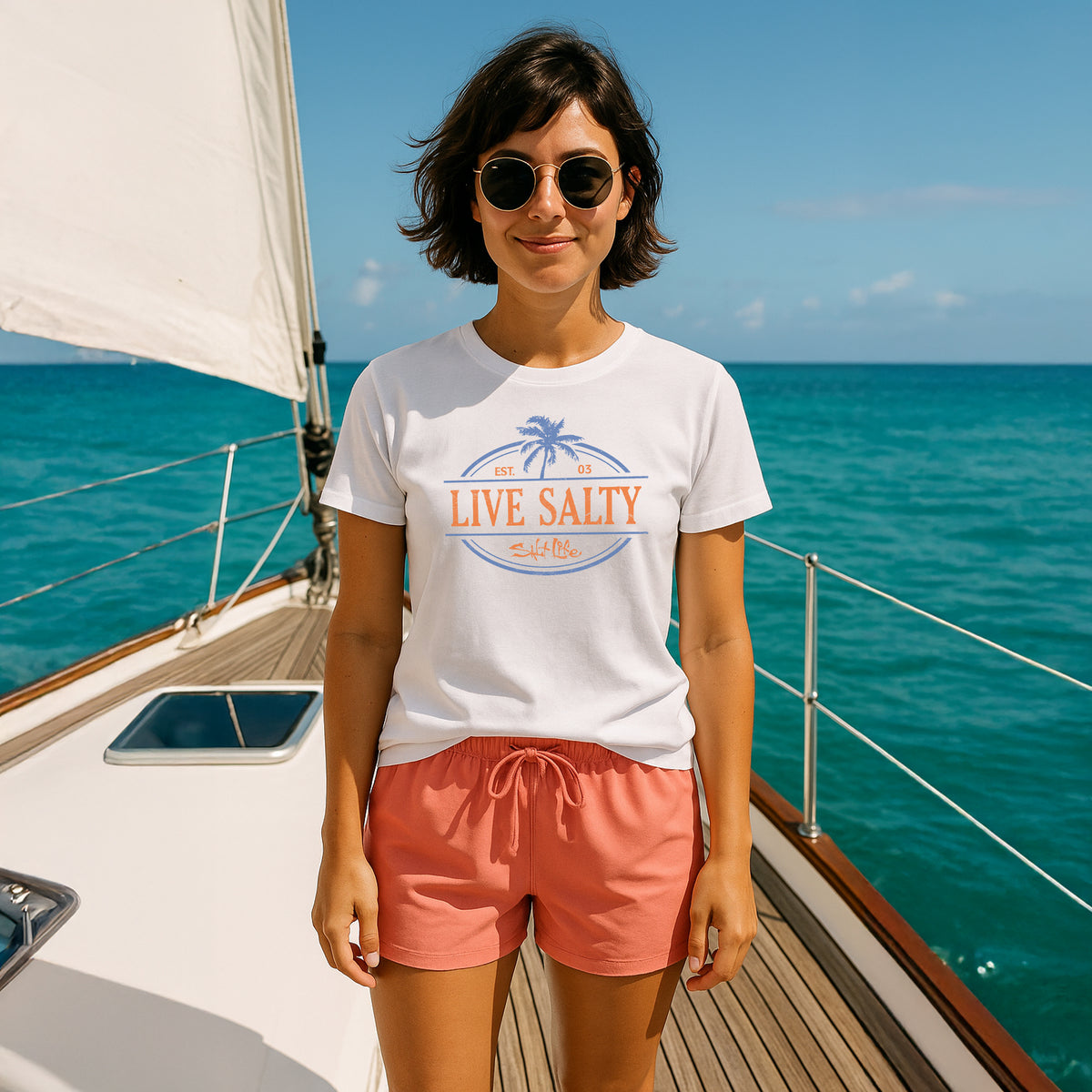 Salt Life Live Salty Women's T-Shirt White