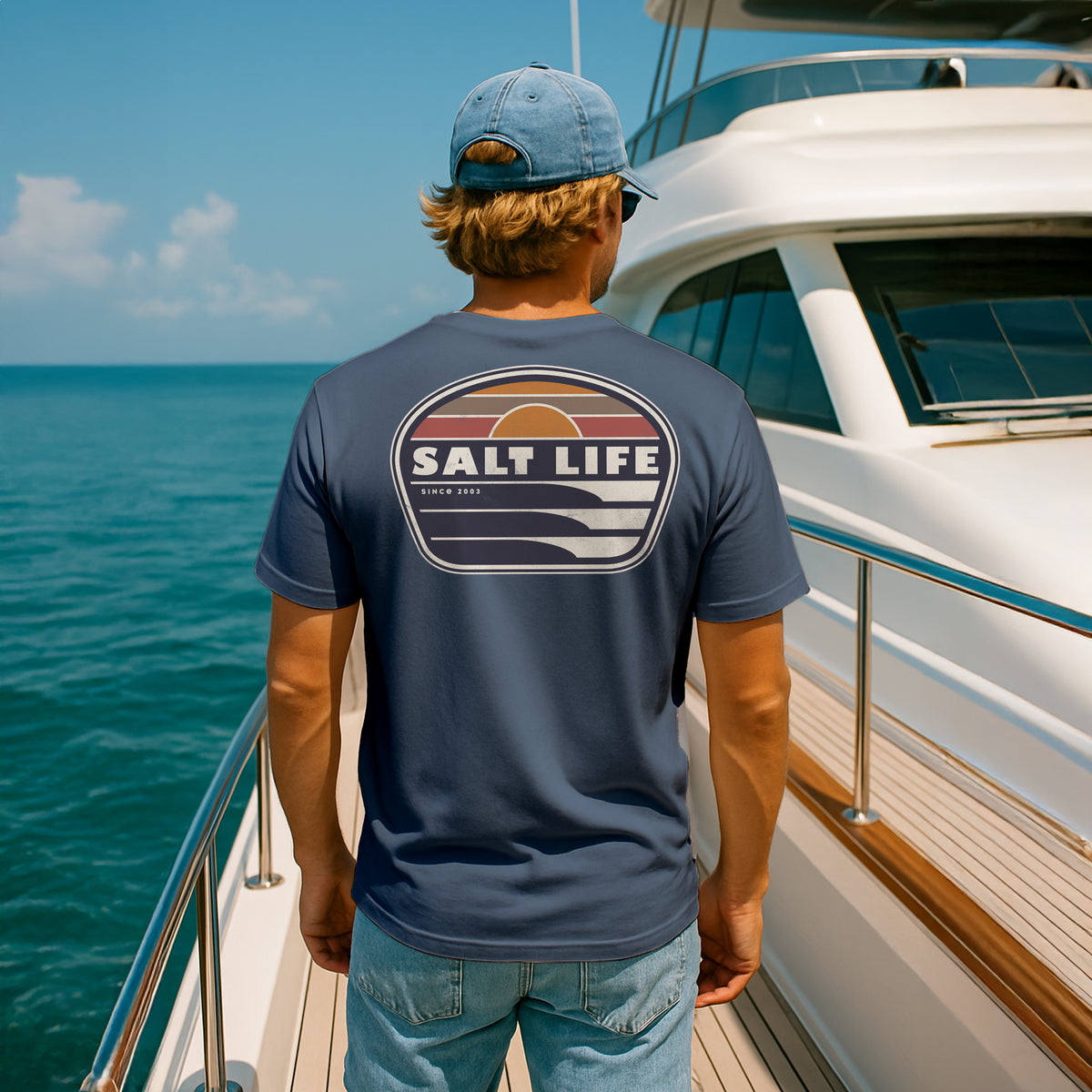 Salt Life Breakers Men's T-Shirt Indigo Blue