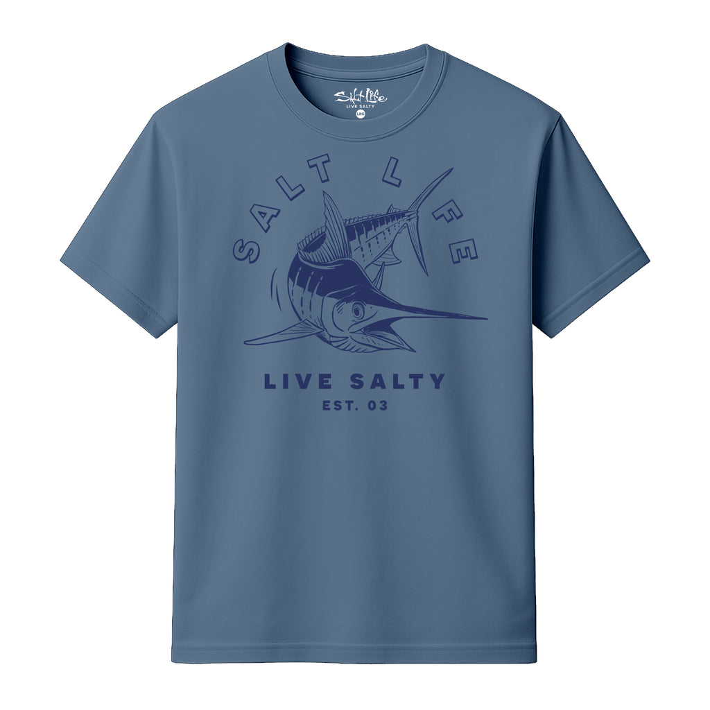 Salt Life Marlin Rush Men's T-Shirt Indigo Blue
