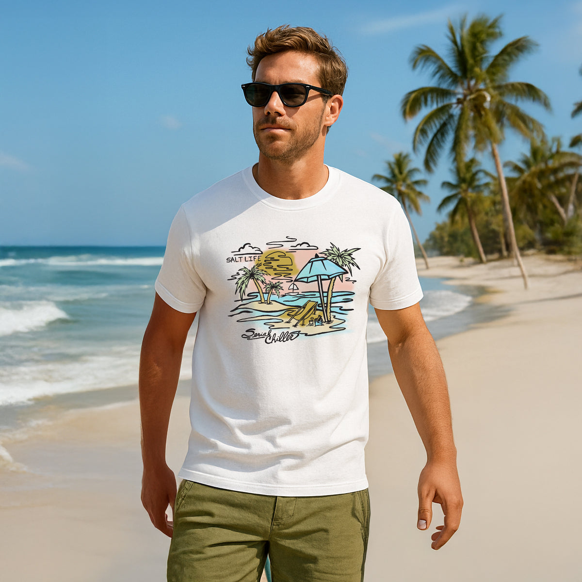 Salt Life Serial Chiller Men's T-Shirt White