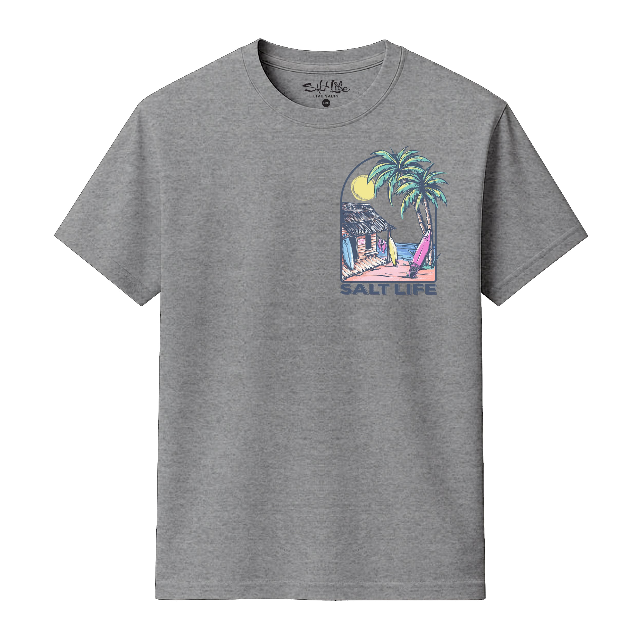 SALT LIFE Beach Shack T-SHIRT Heather Grey