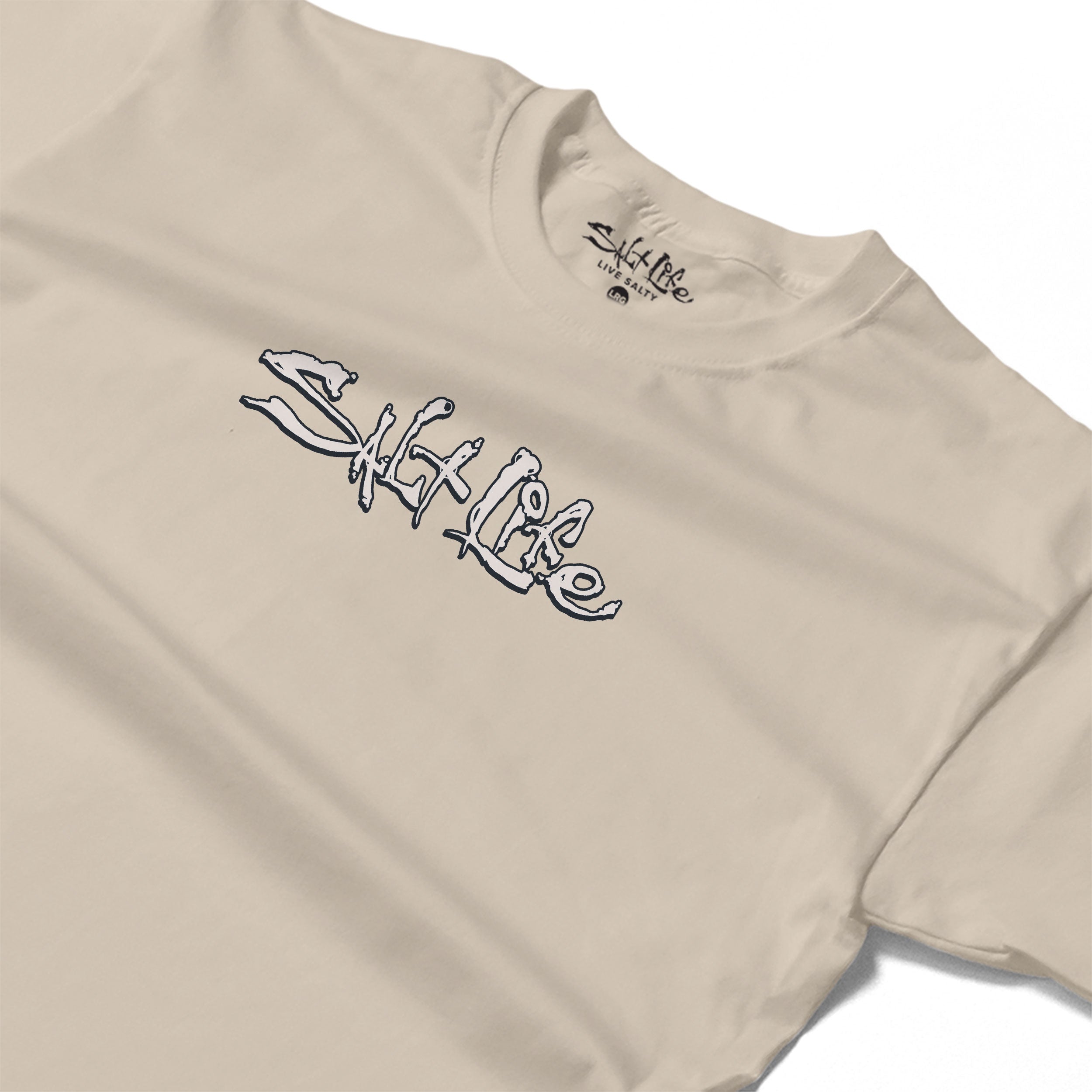 Salt Life Hooked for Life Men's T-Shirt Ecru