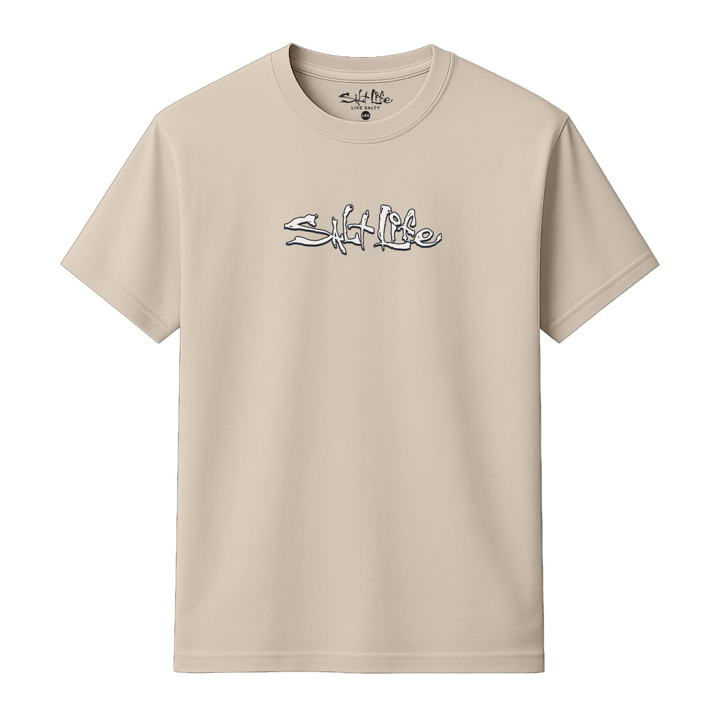 Salt Life Hooked for Life Men's T-Shirt Ecru