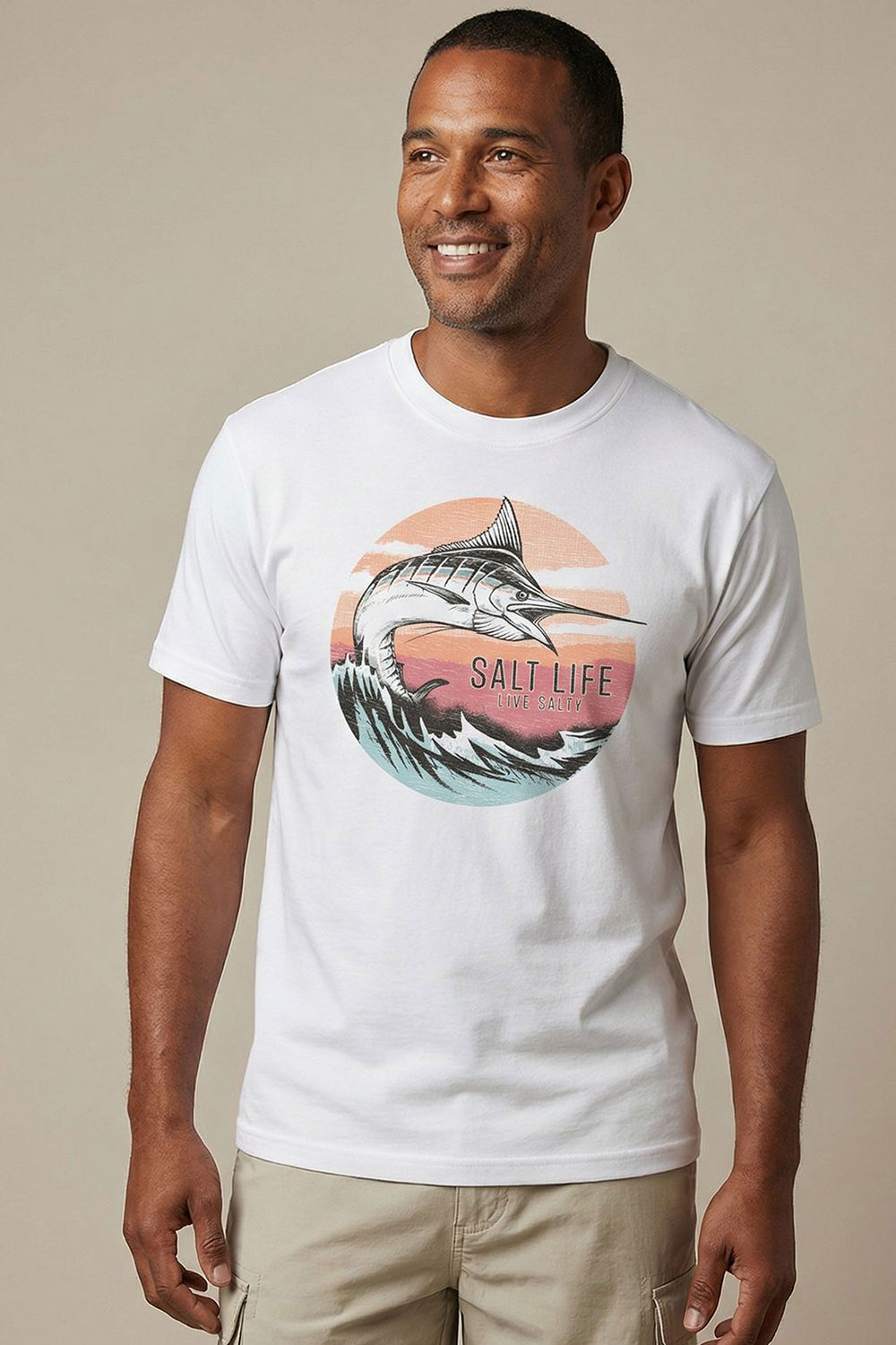 Salt Life Marlin Showdown Men's T-Shirt White