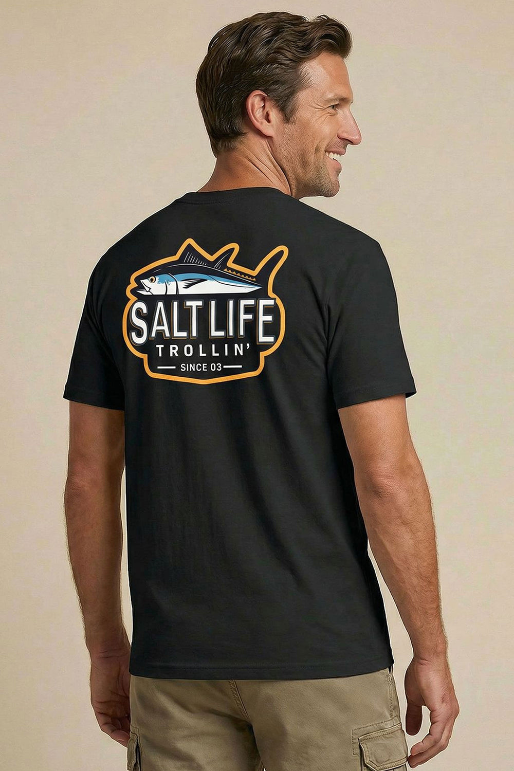 Salt Life Trollin Men's T-Shirt Black