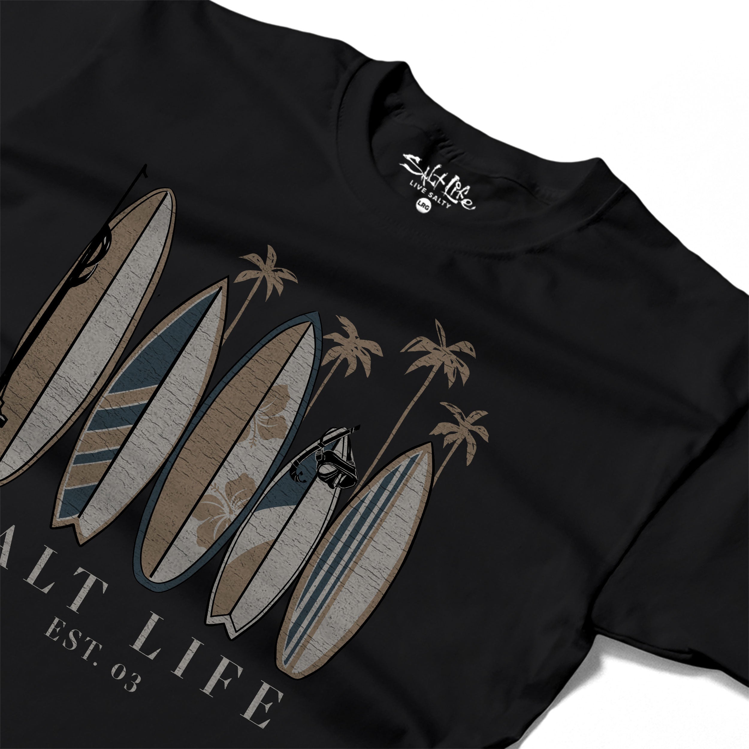 Salt Life Vintage Surfboards Men's T-Shirt Black