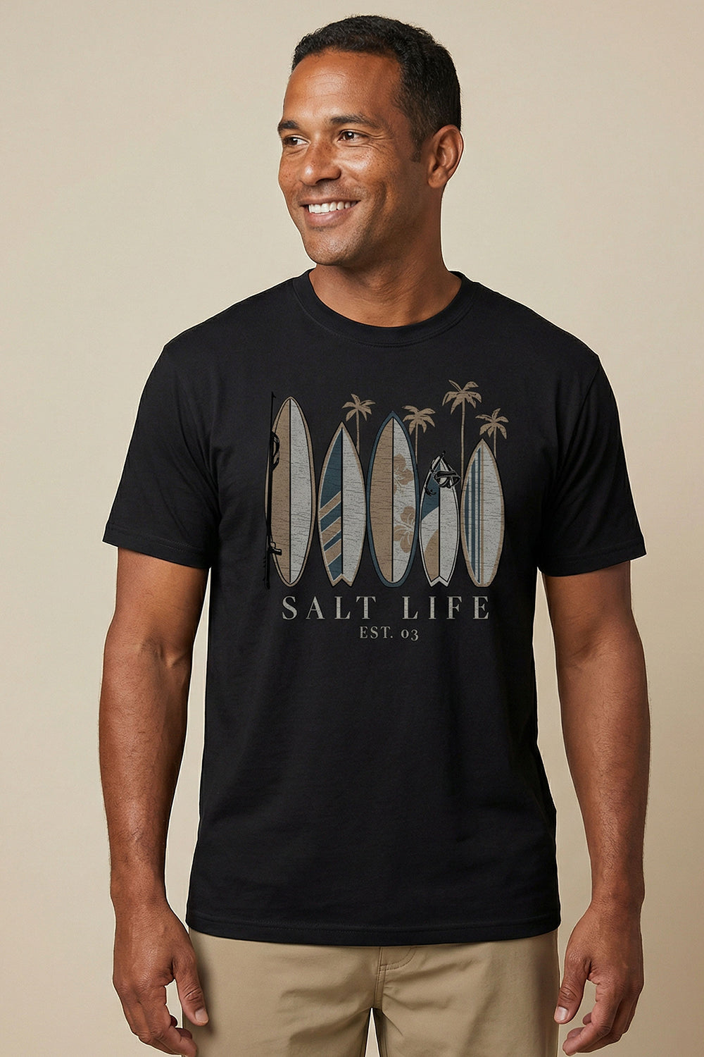 Salt Life Vintage Surfboards Men's T-Shirt Black