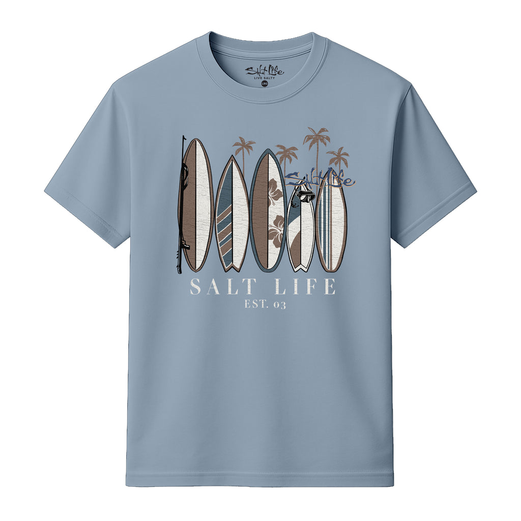 Salt Life Vintage Surfboards Men's T-Shirt Light Blue