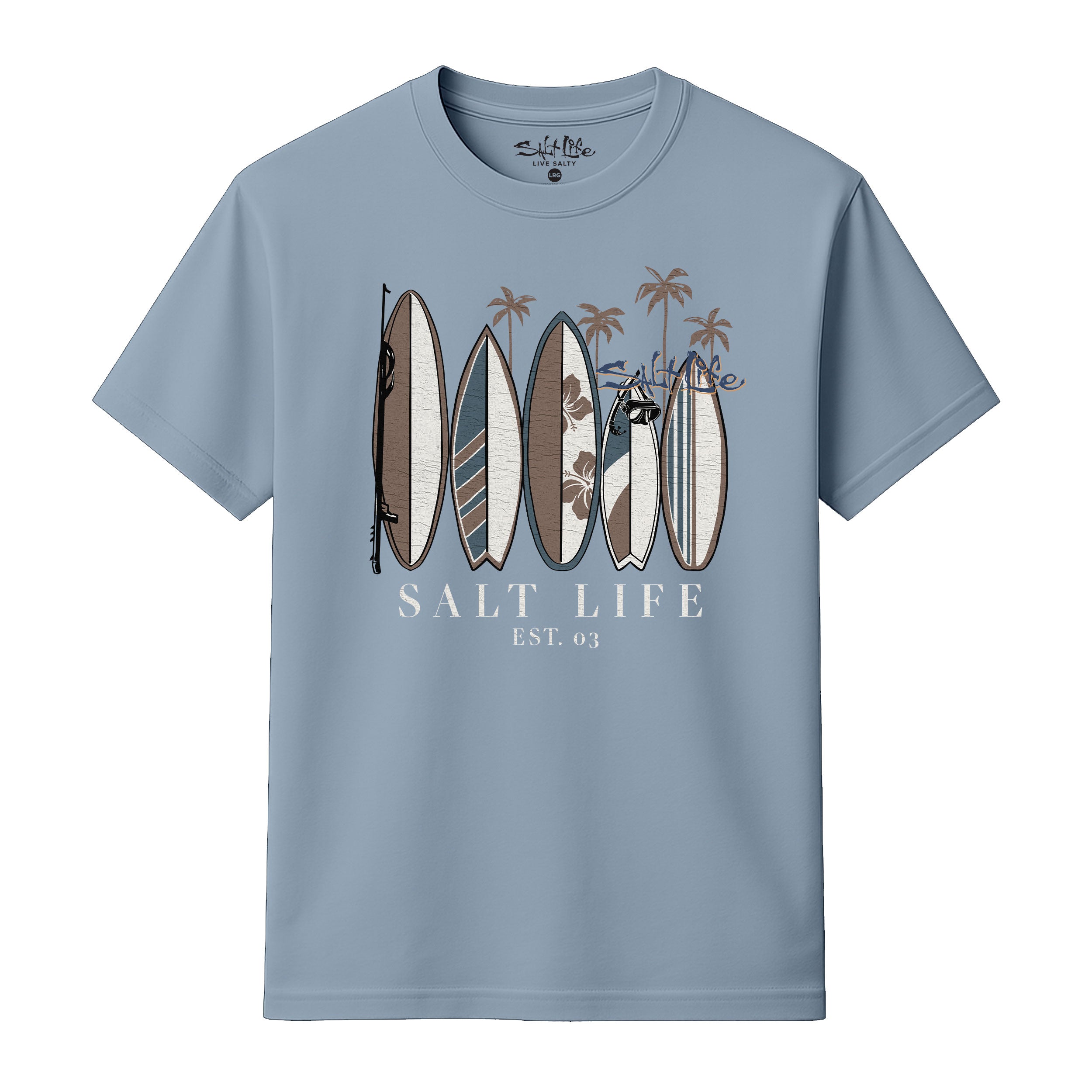 Salt Life Vintage Surfboards Men's T-Shirt Light Blue