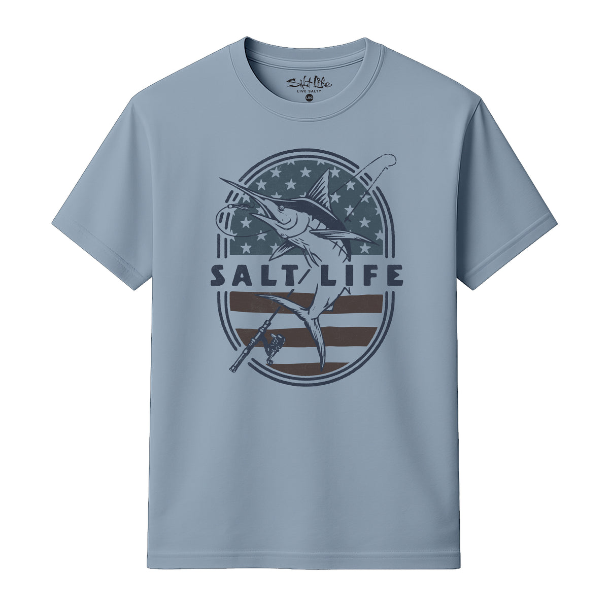 Salt Life Salty & Proud Retro Men's T-Shirt Light Blue