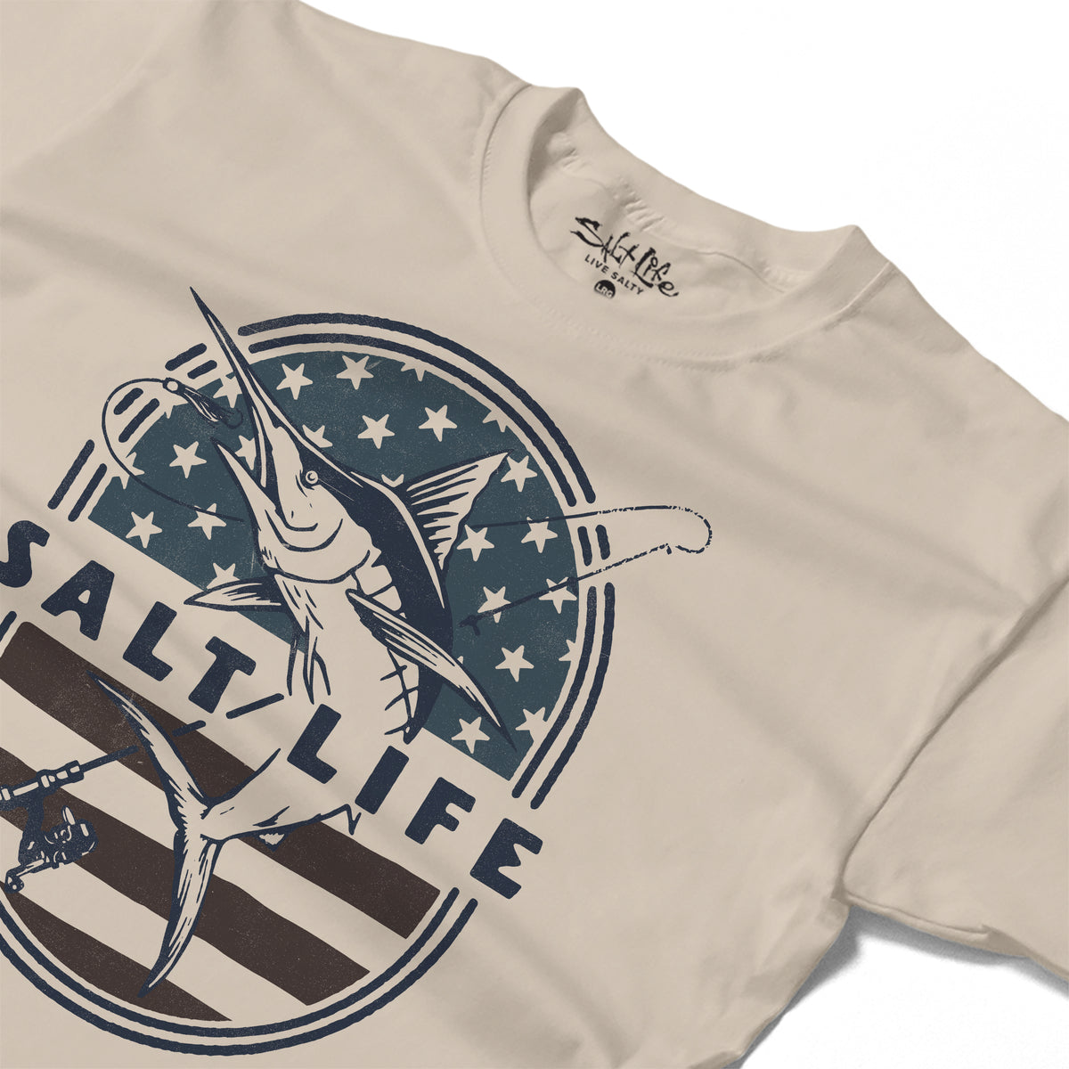 Salt Life Salty & Proud Retro Men's T-Shirt Ecru