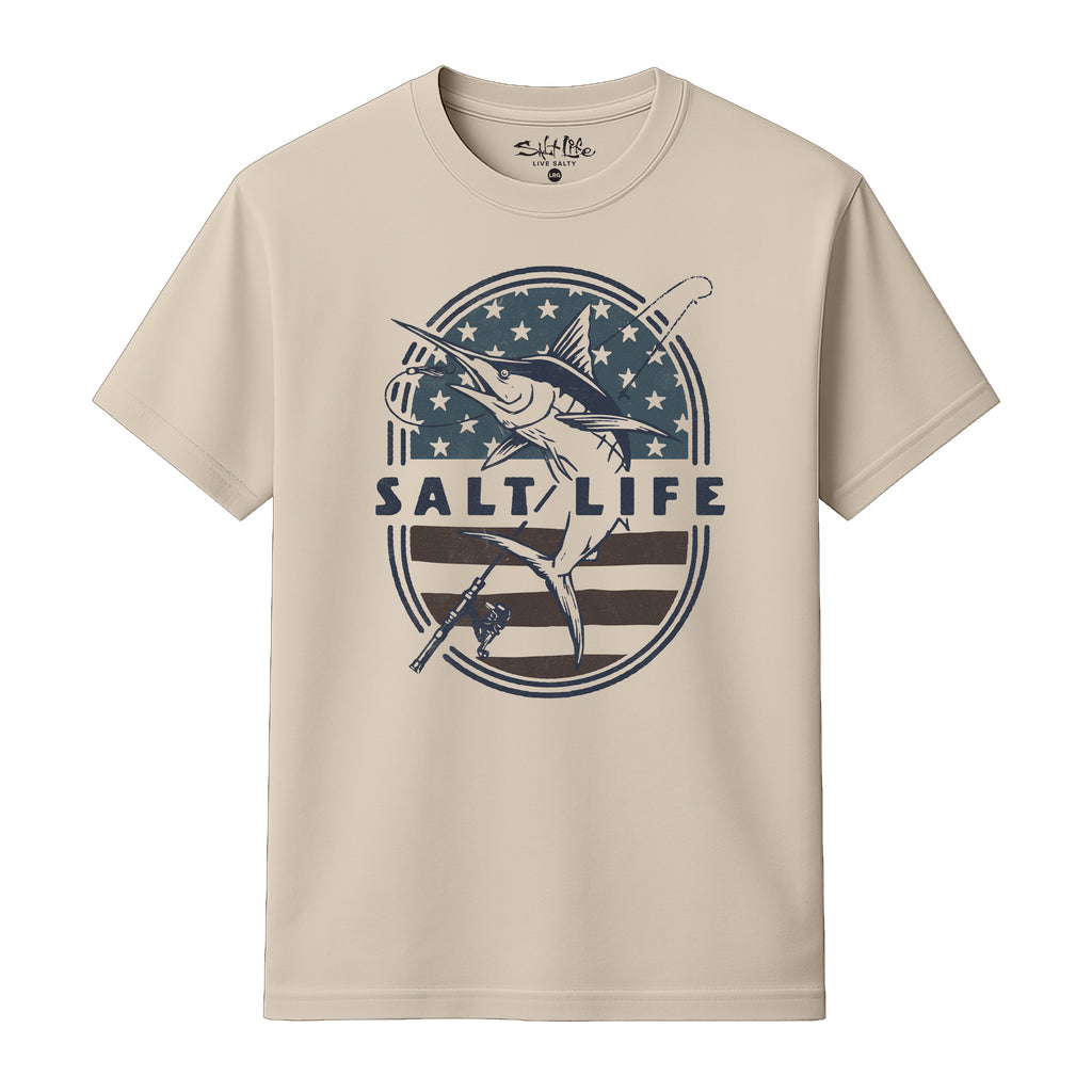 Salt Life Salty & Proud Retro Men's T-Shirt Ecru