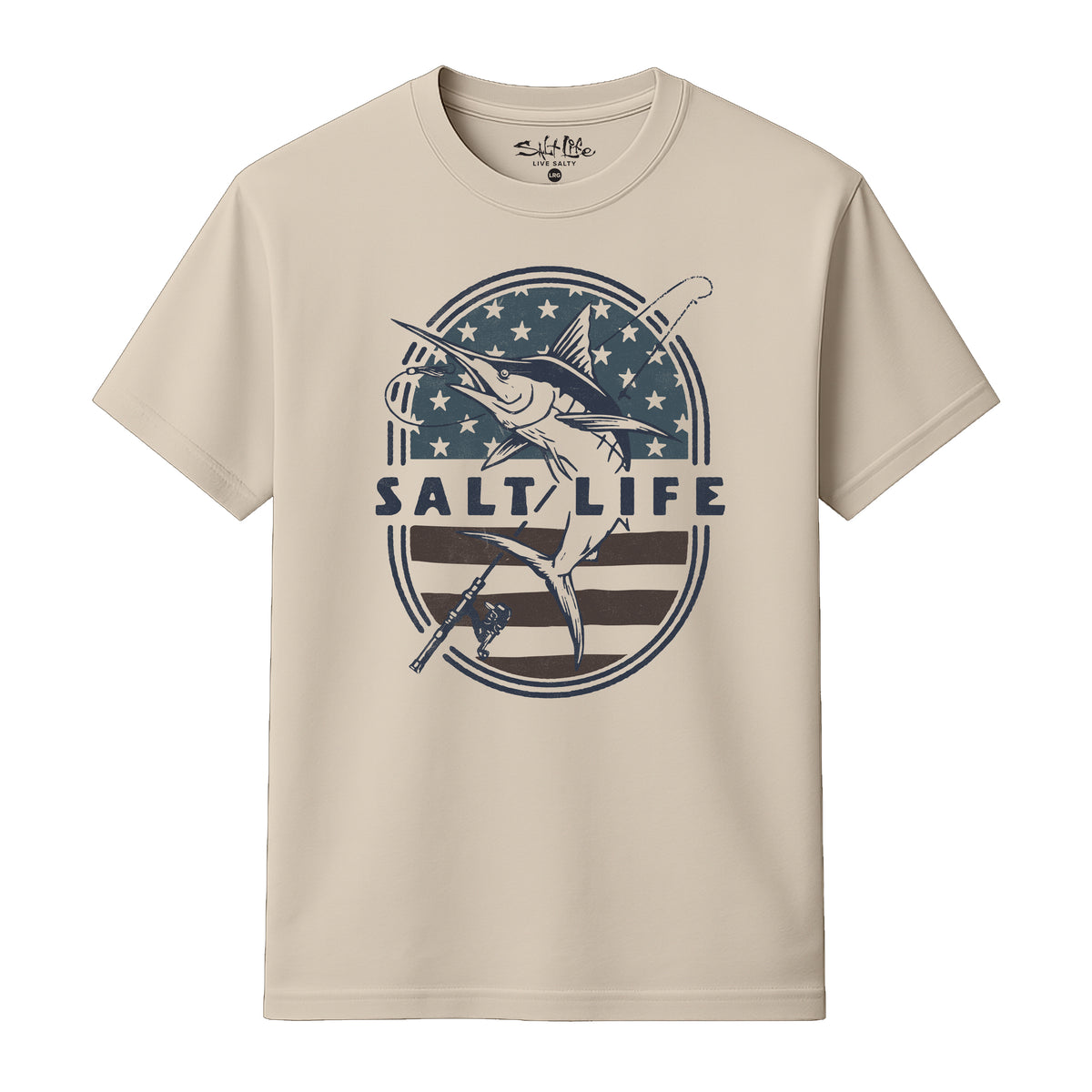Salt Life Salty & Proud Retro Men's T-Shirt Ecru
