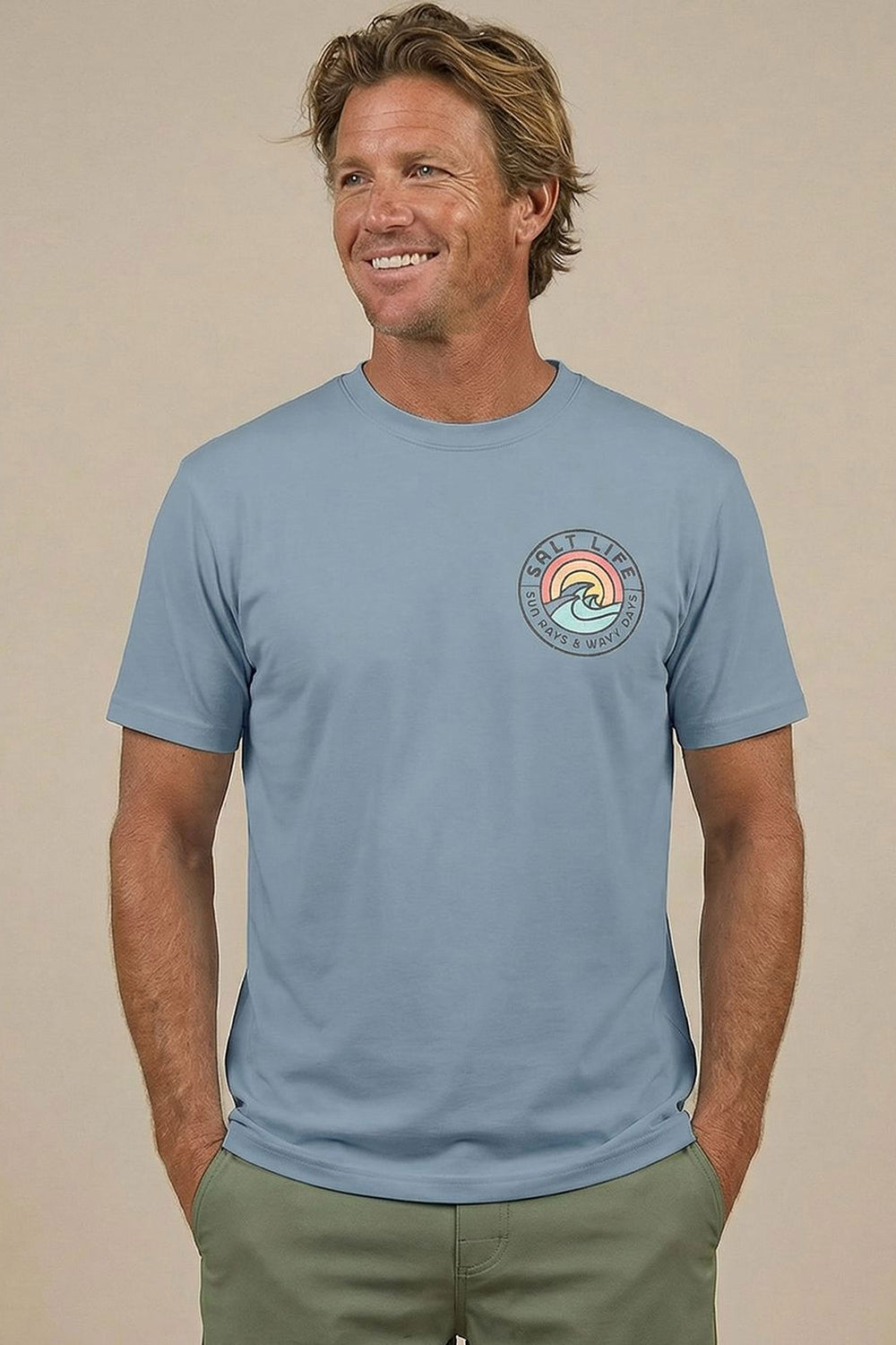 Salt Life Rays For Days Vintage Men's T-Shirt Light Blue