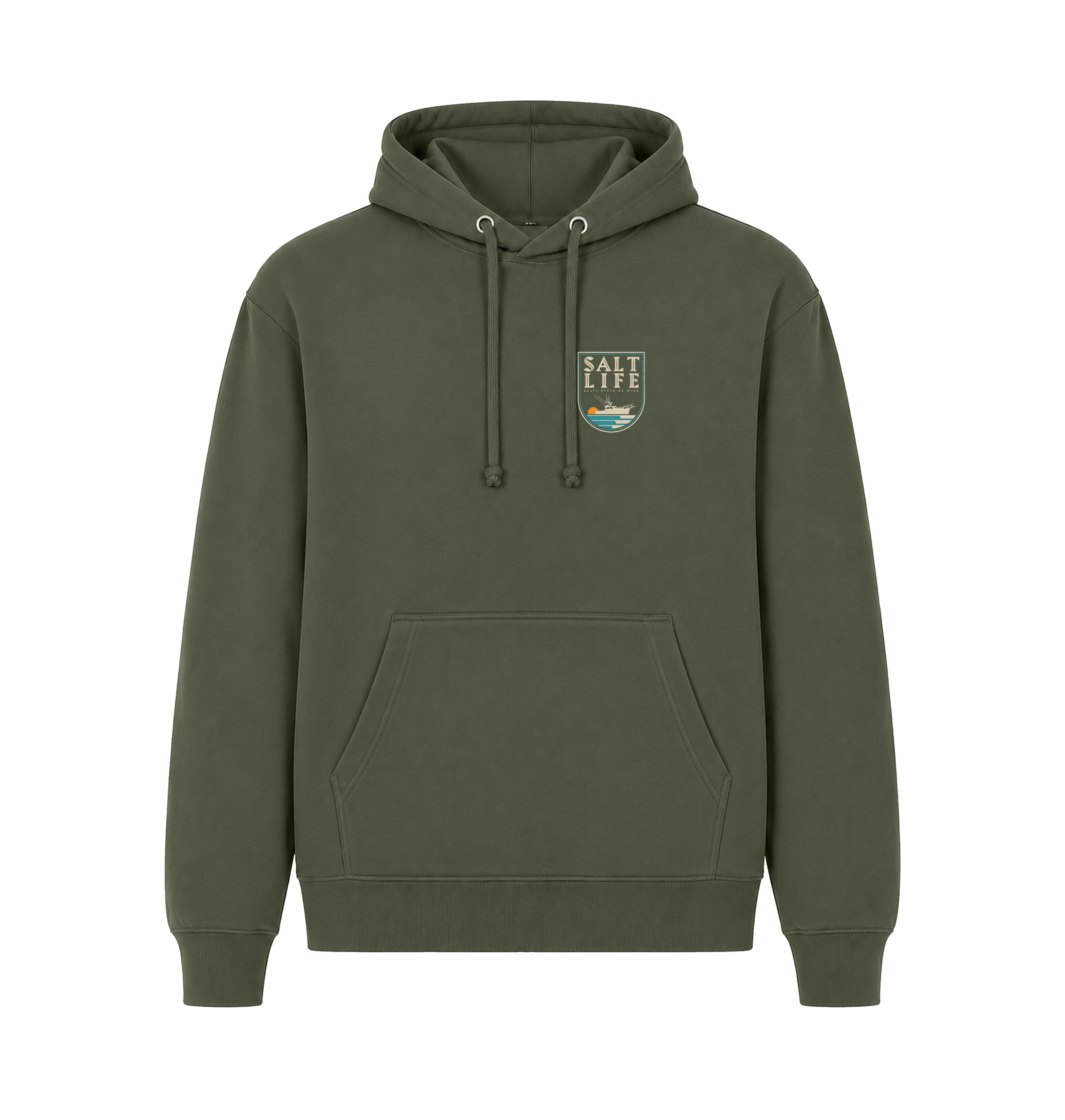 Millitary Green Printed Hoody Front