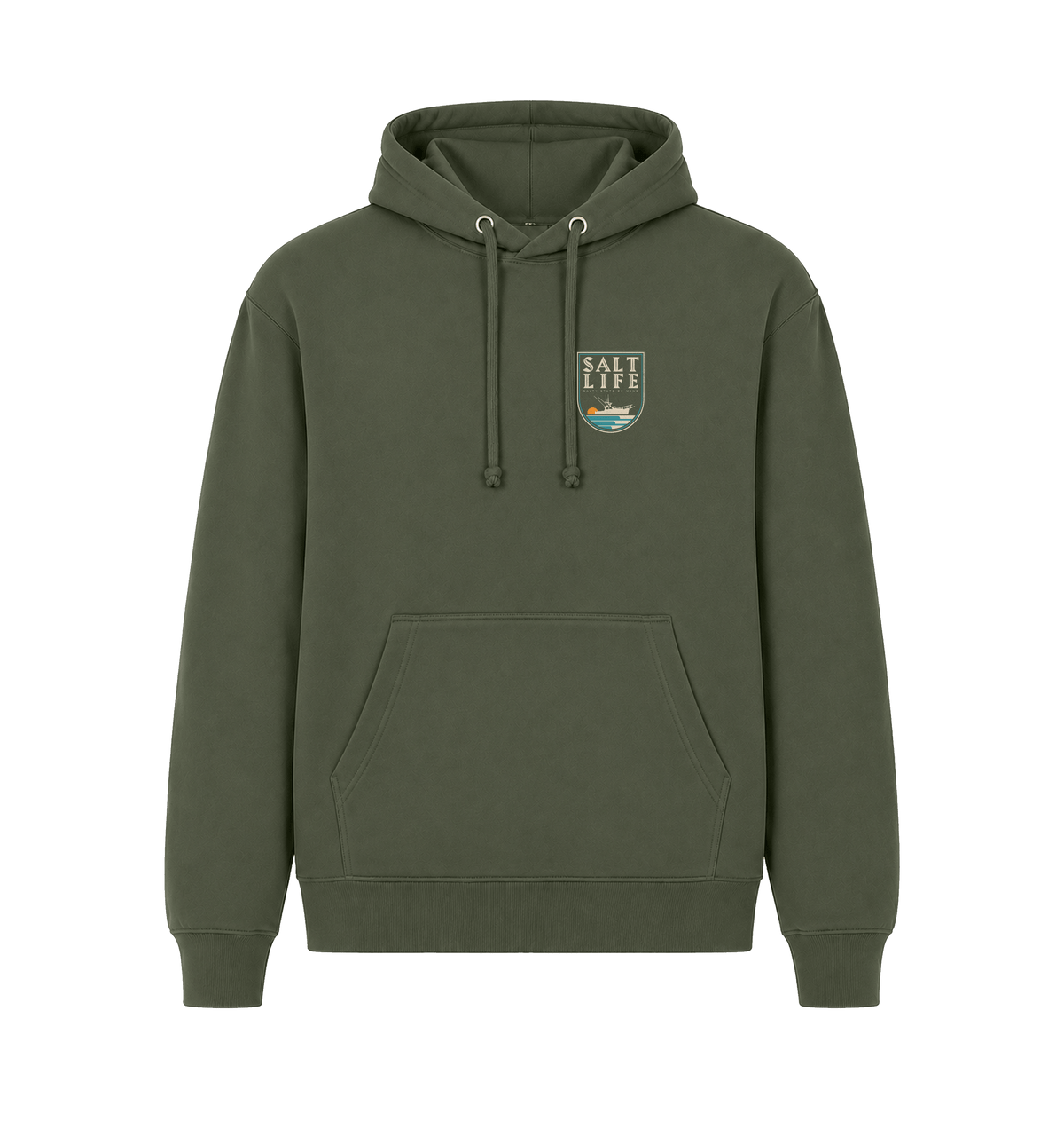 Millitary Green Printed Hoody Front