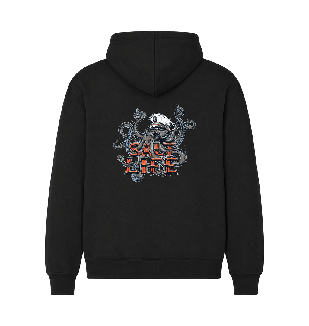 Black Printed Hoody Back