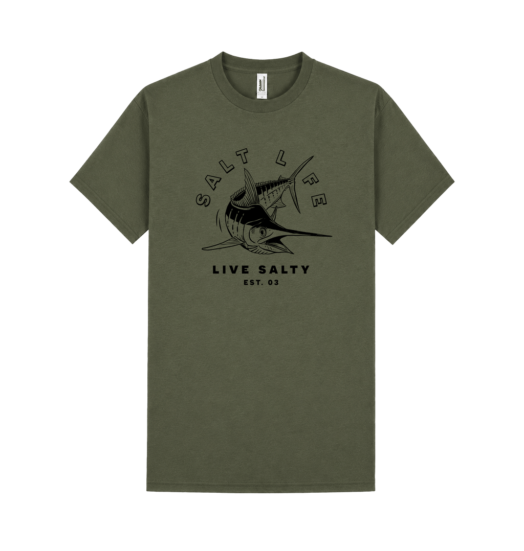 Military Green Printed T-shirt Front