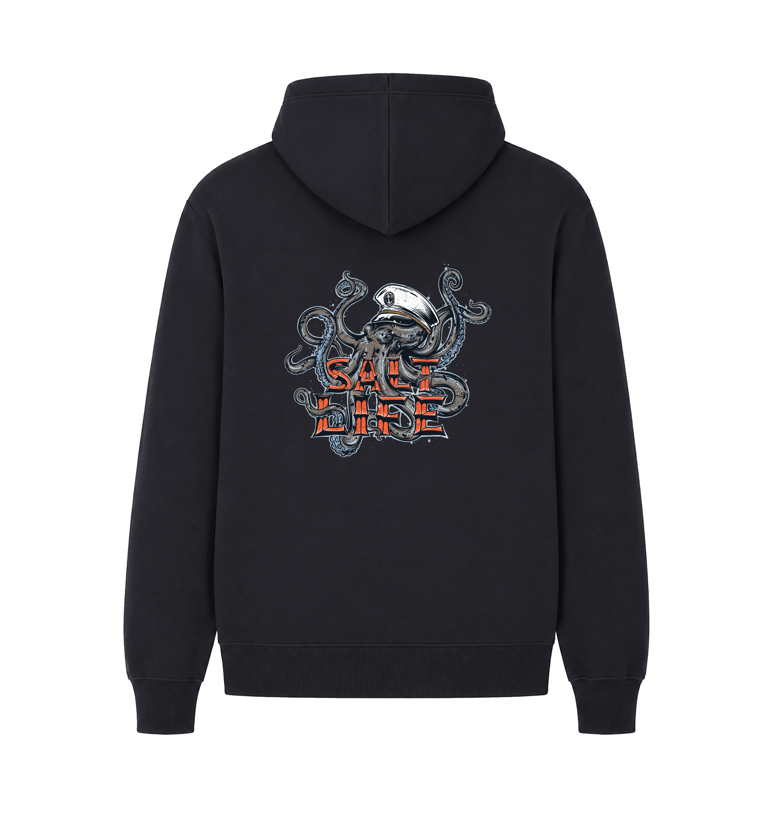 Navy Printed Hoody Back