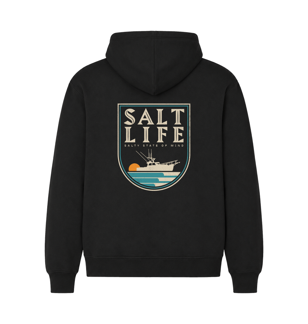 Black Printed Hoody Back