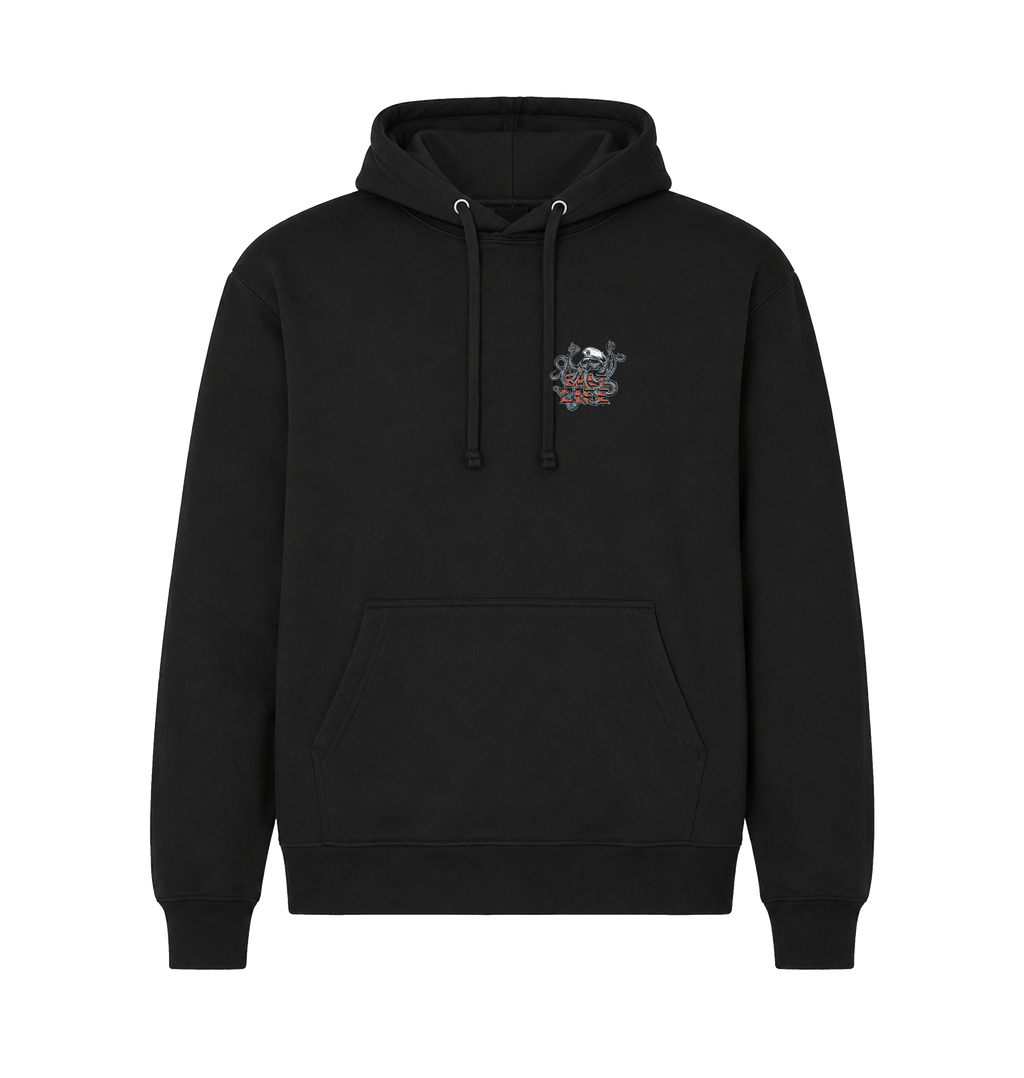 Black Printed Hoody Front