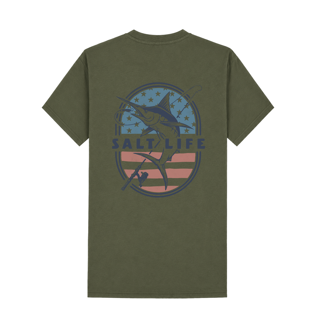 Military Green Printed T-shirt Back