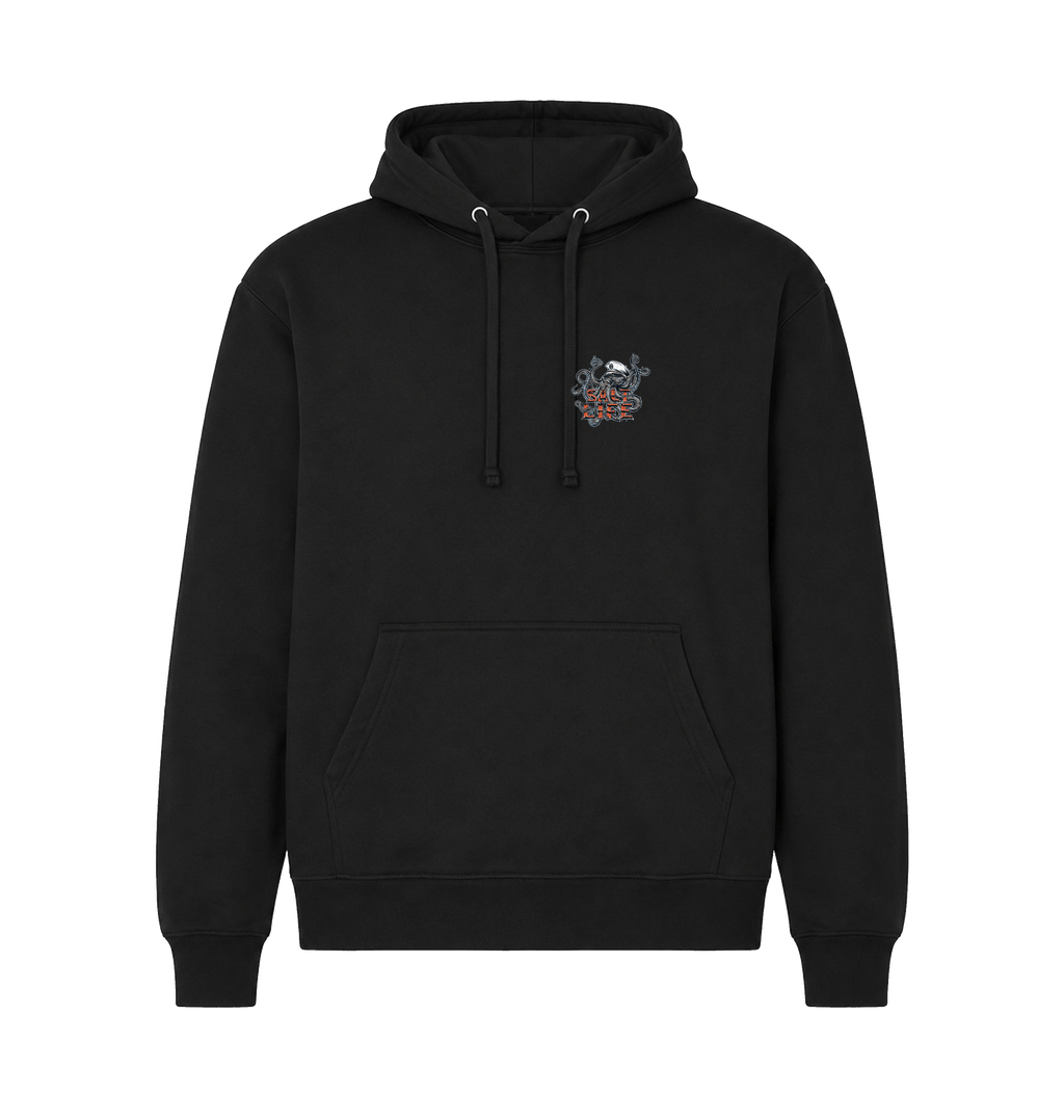 Black Printed Hoody Front