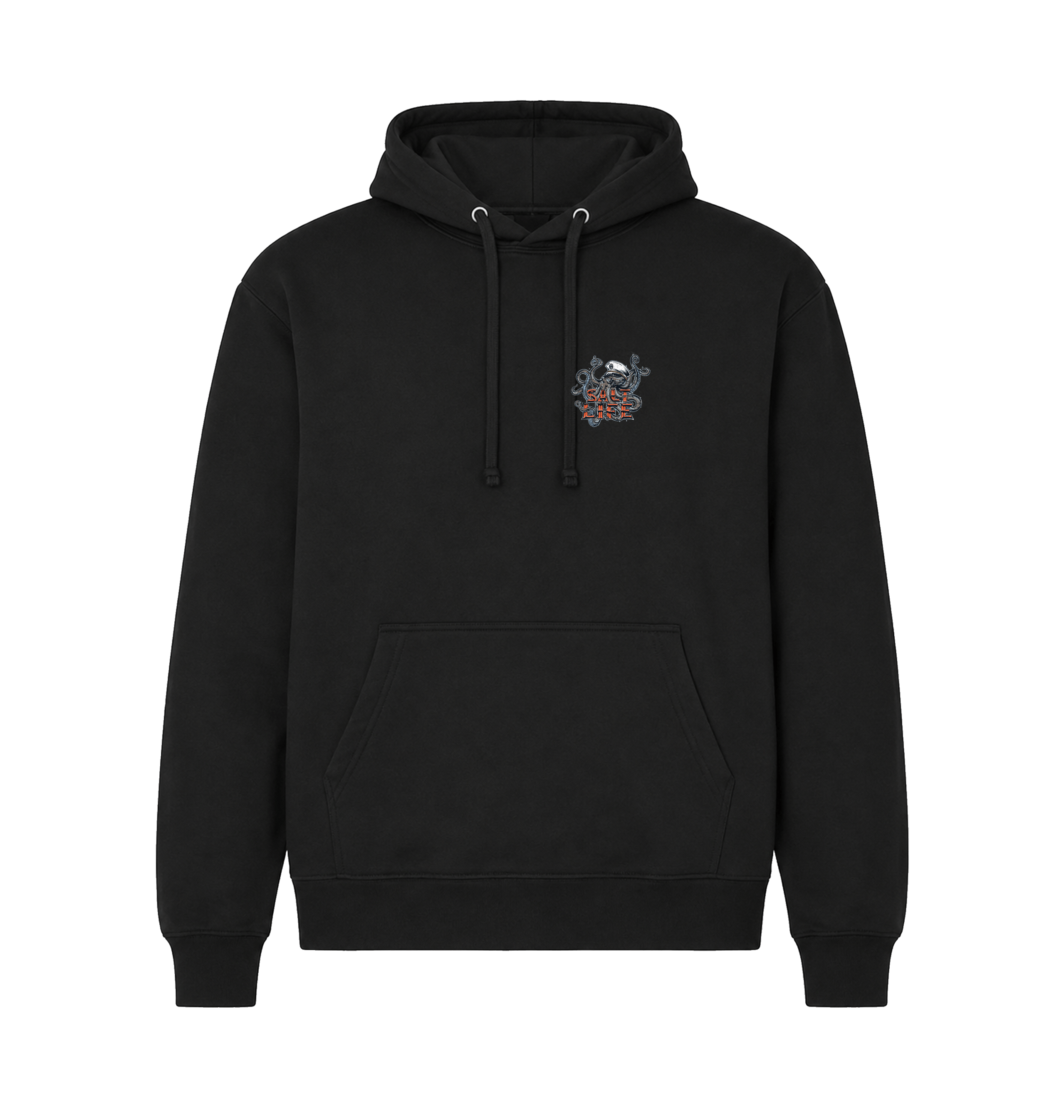 Black Printed Hoody Front