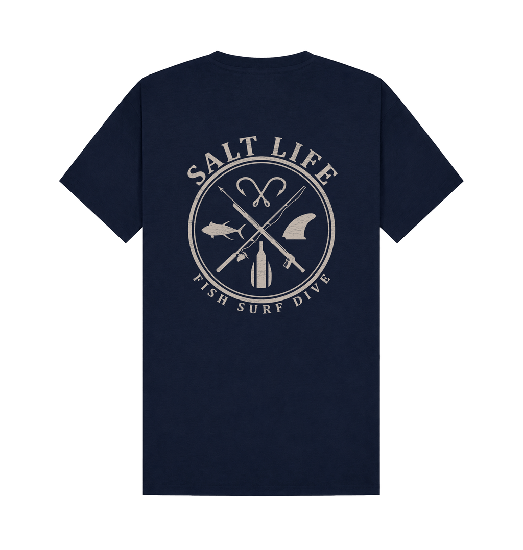 Navy Printed T-shirt Back
