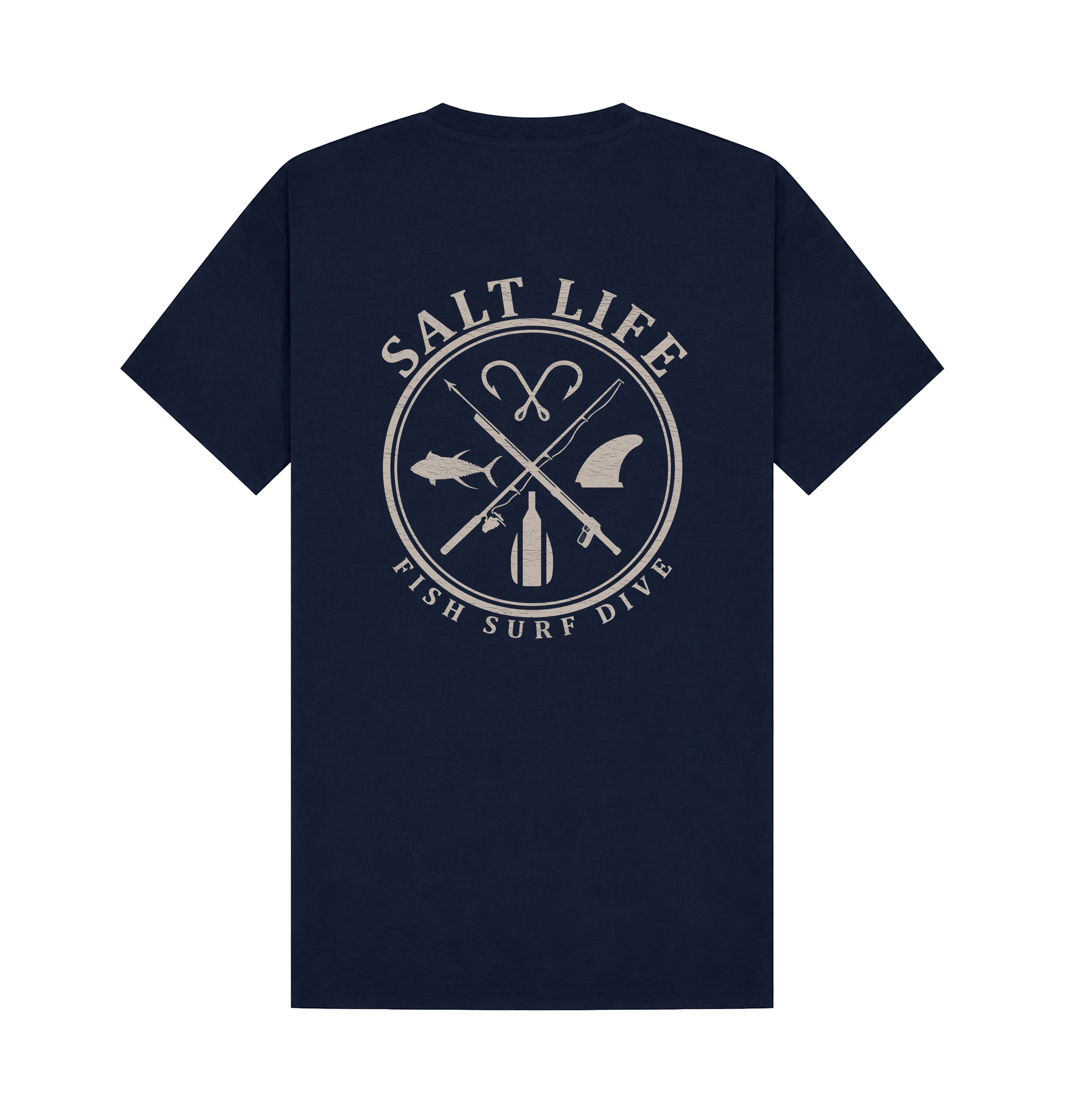 Navy Printed T-shirt Back